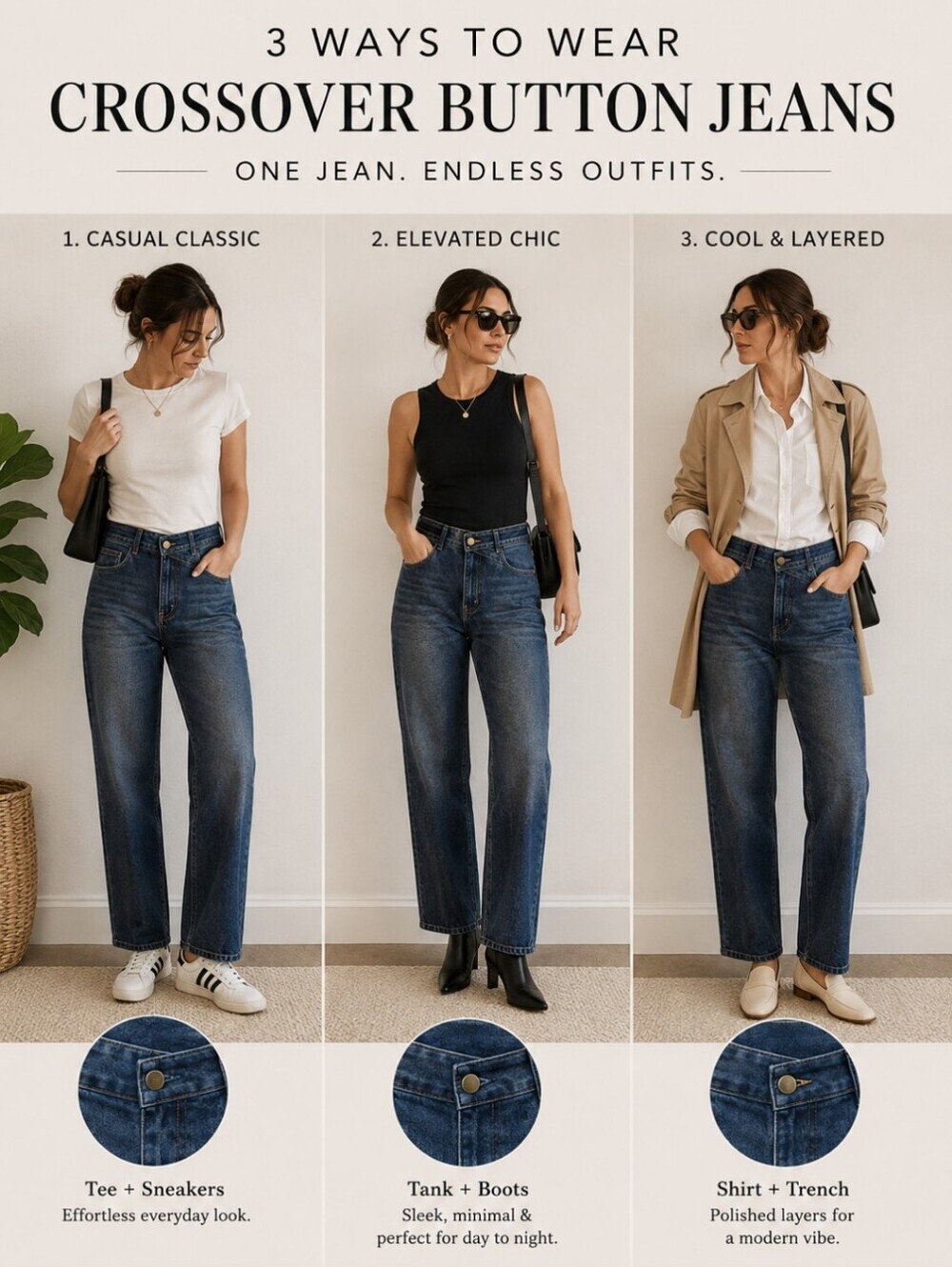 Jeans dark wash cross closure button fly straight leg flattering size 0